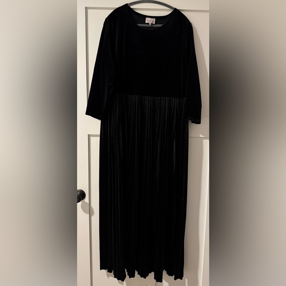 Women’s Dainty Jewels Black Velvet Maxi Dress